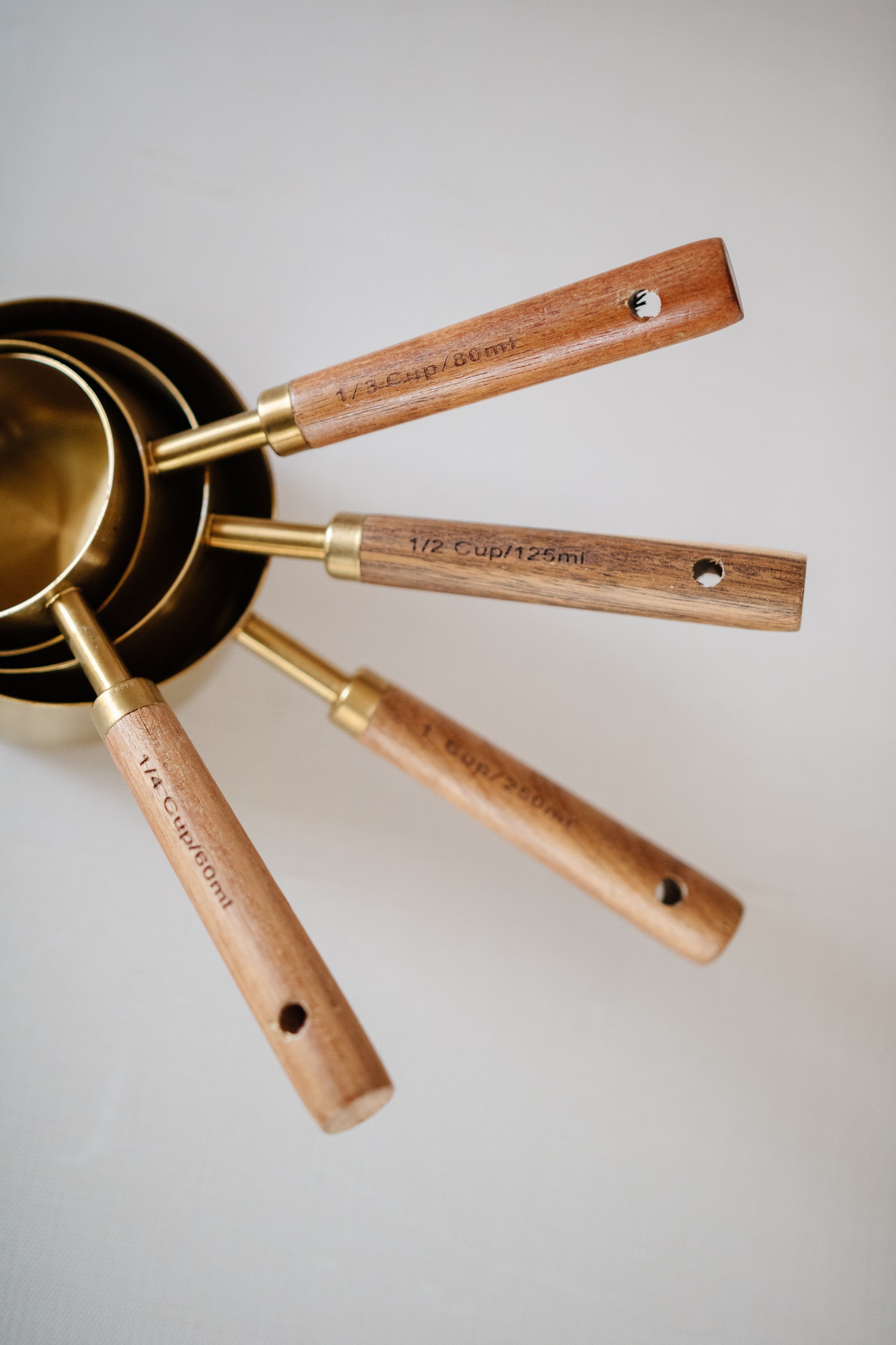 Acacia Wood and Gold Measuring Spoons, Set of 4 + Reviews