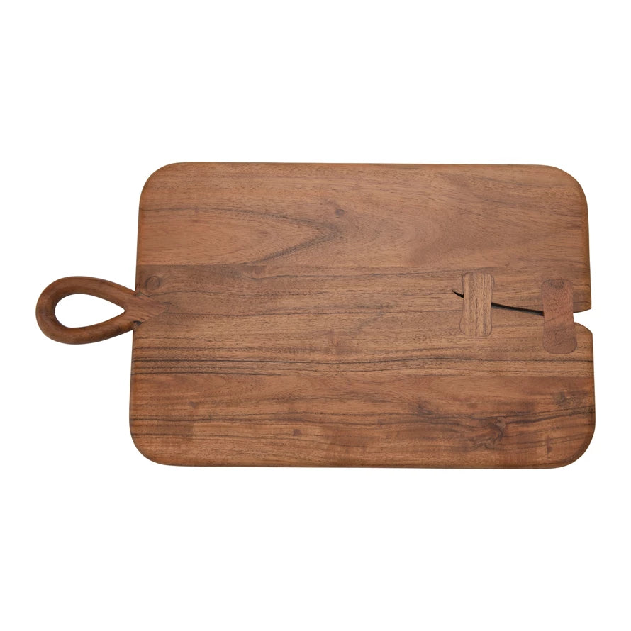 Kiva Store  Hand Carved Natural Wood Chopping Board - Happy Pig